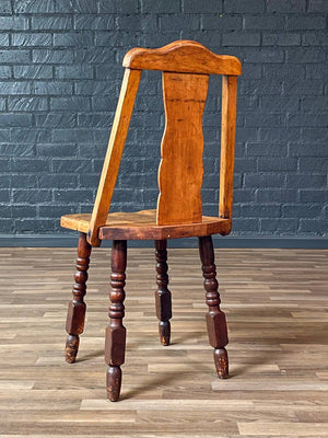 Californian Monterey Spanish Revival Maple Side Chair w/ Turned Legs, c.1920’s
