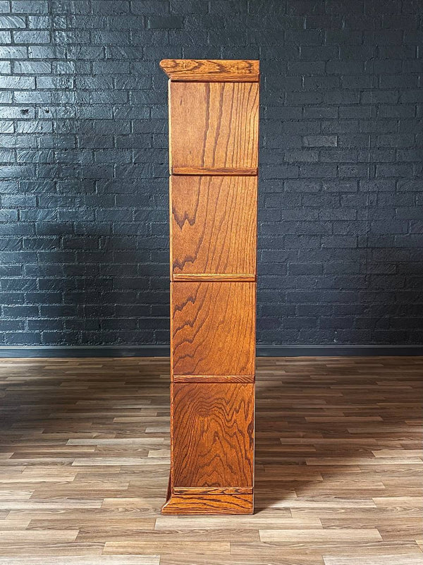 Vintage Barristers Oak Bookcase w/ Glass Sliding Doors