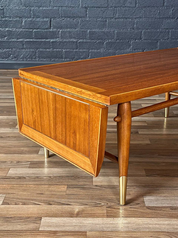 Lane “Copenhagen” Walnut Drop Leaf Coffee Table / Bench, c.1950’s