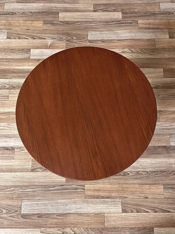 Mid-Century Modern Round Walnut Side Table w/ Sculpted Base, c.1960’s