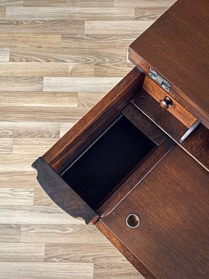Antique Spinet Style Writing Desk w/ Hidden Deawers, c.1940’s