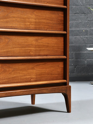 Mid-Century Modern “Rhythm” Walnut Highboy Dresser by Lane c.1960's