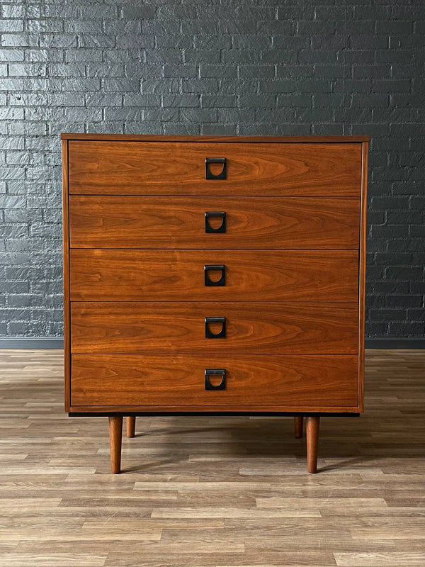Mid-Century Modern Walnut Highboy Dresser by Dixie, c.1960’s