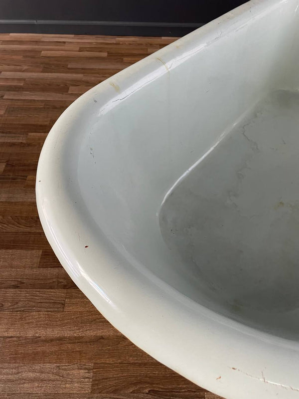 Vintage Porcelain & Iron Bath Tub with Claw Feet, c.1930’s