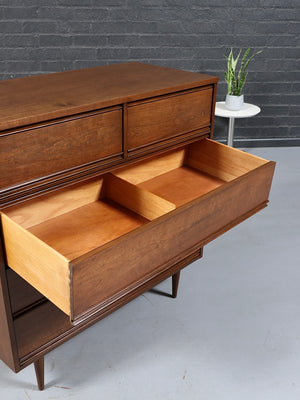 Mid-Century Modern Walnut Highboy Dresser by Dixie, c.1960’s
