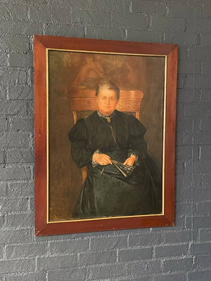 Antique Portrait Oil Painting of Old Lady, c.1920’s