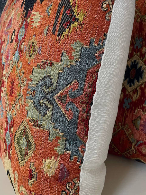 Pair of Antique Italian Decorative Square Textile Pillow Set, c.1920’s