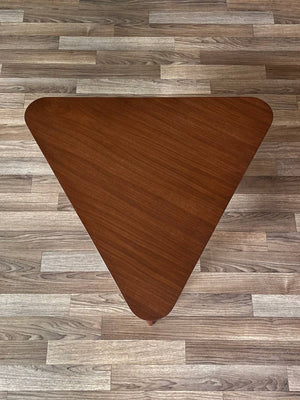 Mid-Century Modern Triangular Two-Tier Side Table w/ Bookshelf, c.1950’s
