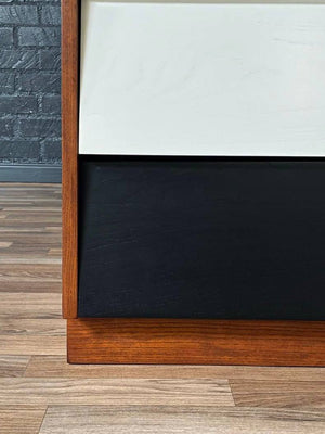 Mid-Century Californian Modern Two-Tone Lacquer & Walnut Dresser by Woodland of CA, c.1960’s