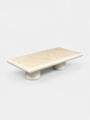 Italian Modern Coffee Table With Double Pedestal Base, c.1980's
