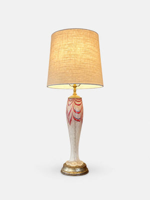 Mid Century Modern Italian Murano Glass Table Lamp with Decoration & Brass Base, c.1970's