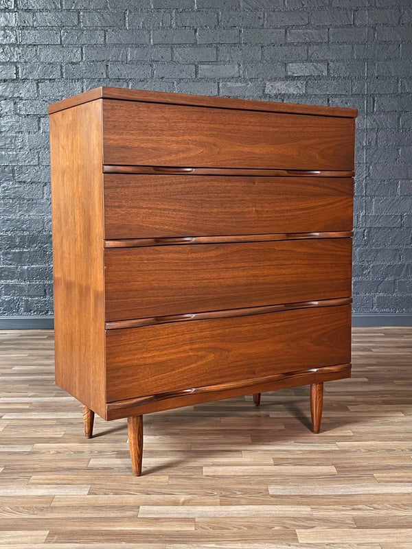 Mid-Century Modern Walnut Highboy Dresser by Harmony House, c.1960’s