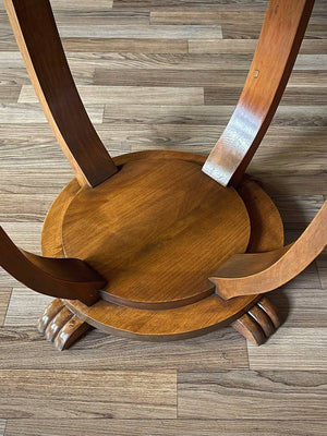 Art Deco Walnut Two-Tier Round Side Table