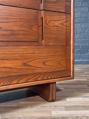 Mid-Century Modern 4-Drawer Geometric Highboy Dresser, c.1960’s