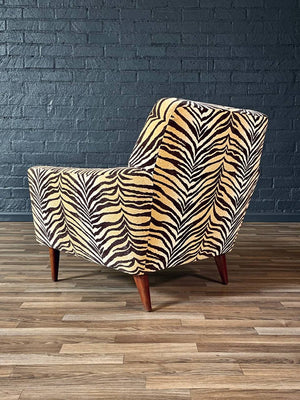 Mid-Century Modern Lounge Chair w/ Zebra Print Upholstery & Tapered Legs, c.1960’s