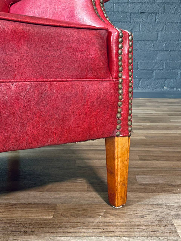 Mid-Century Modern Tufted Lounge Chair w/ Brass Tacks, c.1950’s