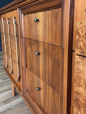 Mid-Century Modern Walnut & Burl Wood Dresser, c.1960’s