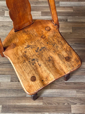 Californian Monterey Spanish Revival Maple Side Chair w/ Turned Legs, c.1920’s