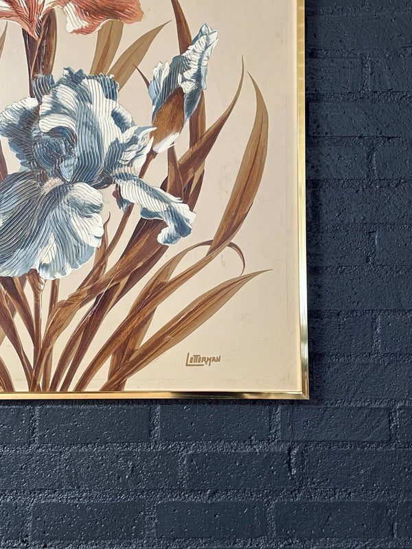 Vintage Post Modern Floral Print Artwork by Antoinette Letterman, c.1970’s
