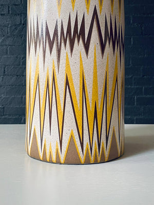 Mid-Century Modern Ceramic Table Lamp w/ Geometric Zig-Zag Pattern, c.1960’s