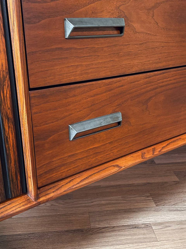 Mid-Century Modern Walnut & Rosewood Credenza by Bassett Furniture, c.1960’s