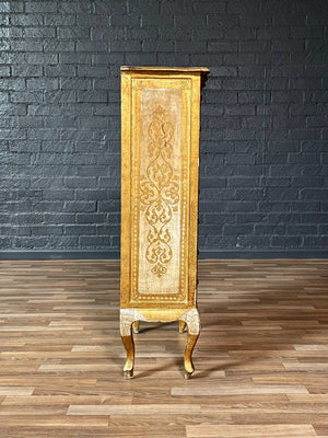 Italian Hand-Painted Venetian Tallboy Lingerie Dresser w/ Gilt Accents, c.1940s