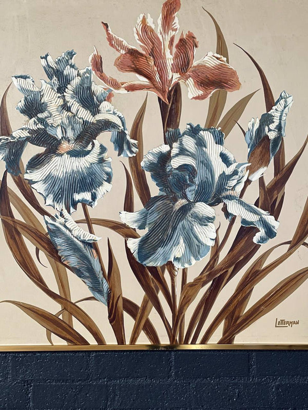 Vintage Post Modern Floral Print Artwork by Antoinette Letterman, c.1970’s