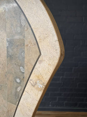 Art Deco Style Inlaid Stone Room Divider Folding Screen
