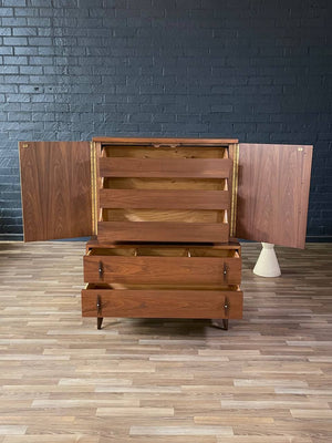 Mid-Century Modern Sculpted Highboy Dresser by American of Martinsville, c.1960’s
