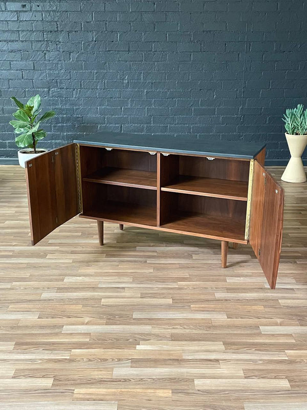 Mid-Century Modern Walnut Credenza w/ Stone Top by Jack Cartwright, c.1960’s
