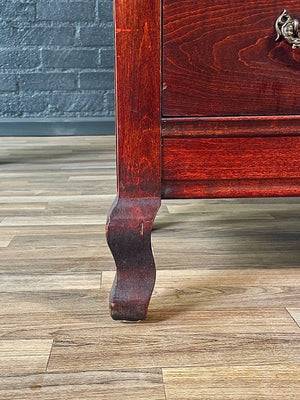 Antique Serpentine Entry Stand Dresser w/ Pink Marble Top, c.1940’s