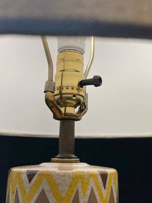 Mid-Century Modern Ceramic Table Lamp w/ Geometric Zig-Zag Pattern, c.1960’s