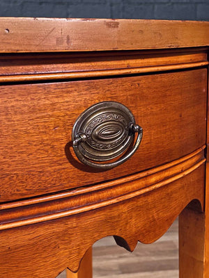 Pair of American Federal Mahogany Night Stands w/ Carved Rosettes & Brass Pulls, c.1950’s