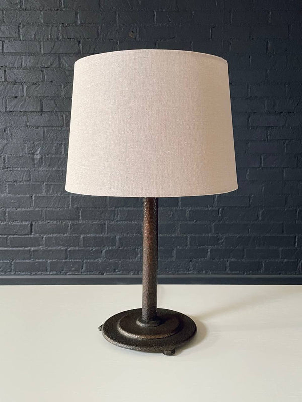 Mid-Century Modern Brutalist Hammered Table Lamp, c.1950’s