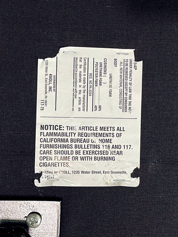 Mid-Century Modern Black Leather Sofa by Charles Pfister for Knoll, c.1980’s