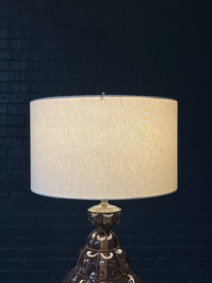 Vintage Purple Bubble Glass & Brass Table Lamp, c.1960’s