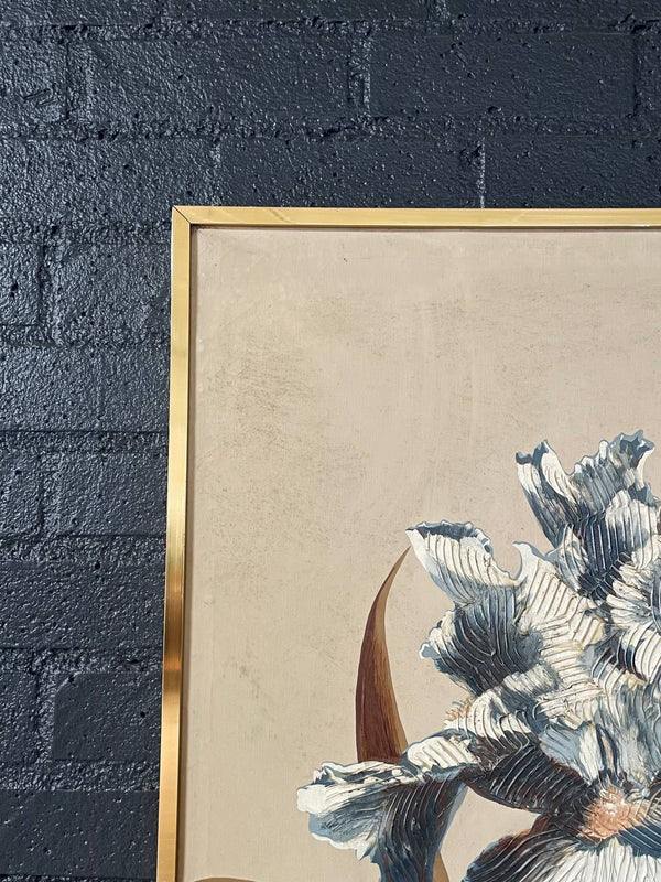 Vintage Post Modern Floral Print Artwork by Antoinette Letterman, c.1970’s
