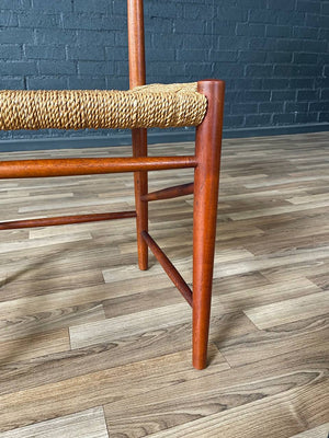 Set of 4 Peter Hvidt & Orla Mølgaard-Nielsen Teak & Rush Chord Dining Chairs, c.1950’s