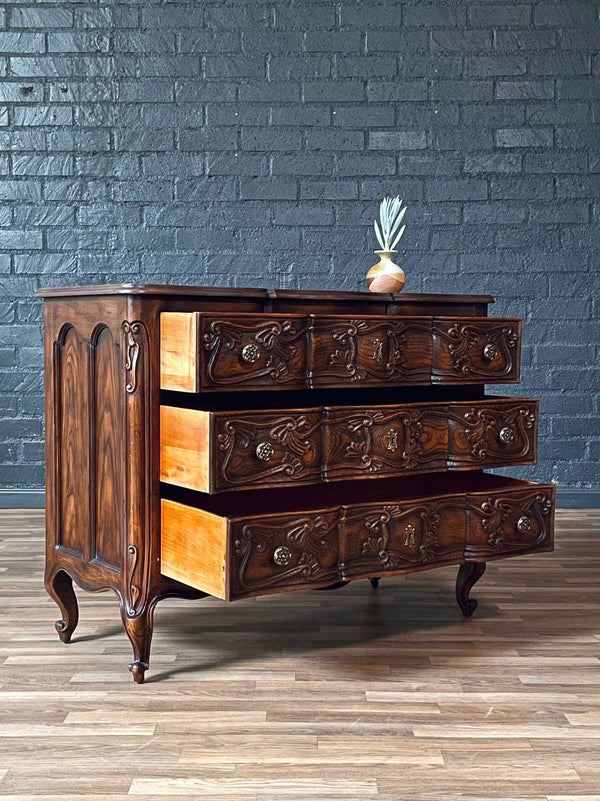 French Louis XV Style “Four Centuries” Oak 3-Drawer Dresser by Henredon, c.1960’s
