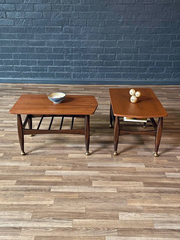 Pair of Mid-Century Modern Side Tables w/ Magazine Shelves, c.1960’s