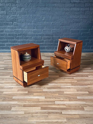 Pair of Mid-Century Modern Night Stands w/ Bookcase, c.1960’s