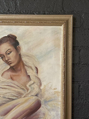 Signed Portrait Oil Painting of Ballerina, c.1980’s