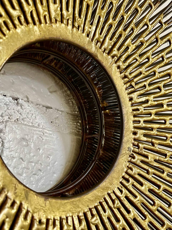 Mid-Century Modern Brutalist Sunburst Wall Sculpture by William Friedle, c.1970s
