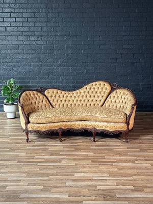 Antique Victorian Carved Mahogany Sofa, c.1920’s