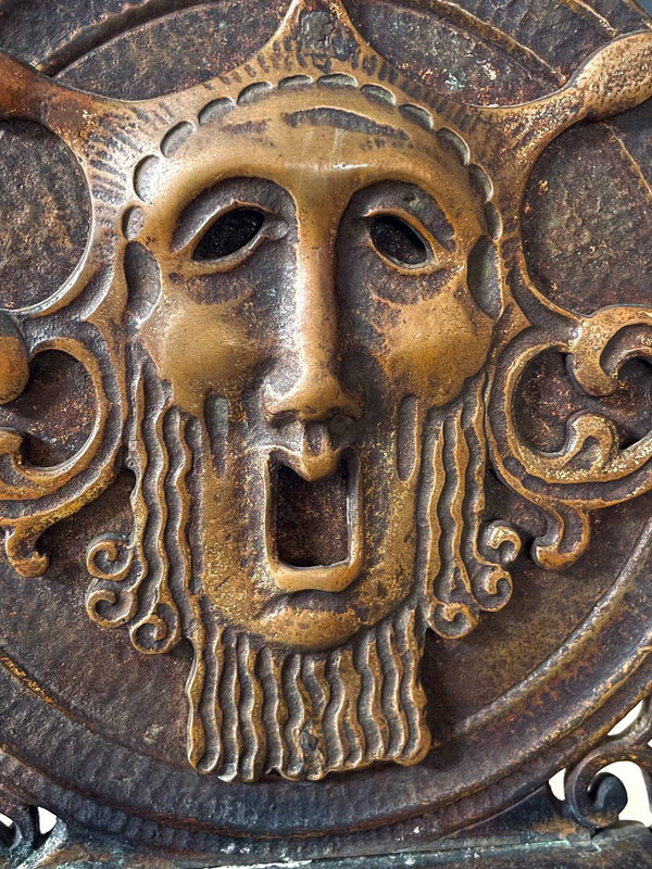 Pair of Antique Art Deco Bronze Theatrical Mask Bookends by Bruno Bach, c.1920’s