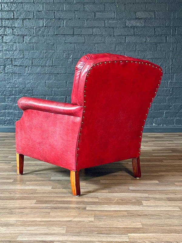 Mid-Century Modern Tufted Lounge Chair w/ Brass Tacks, c.1950’s