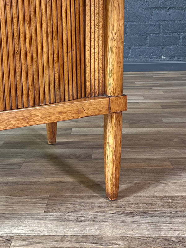 Mid-Century Modern Tambour-Door Night Stand w/ Stone Top by Tomlinson, c.1960’s
