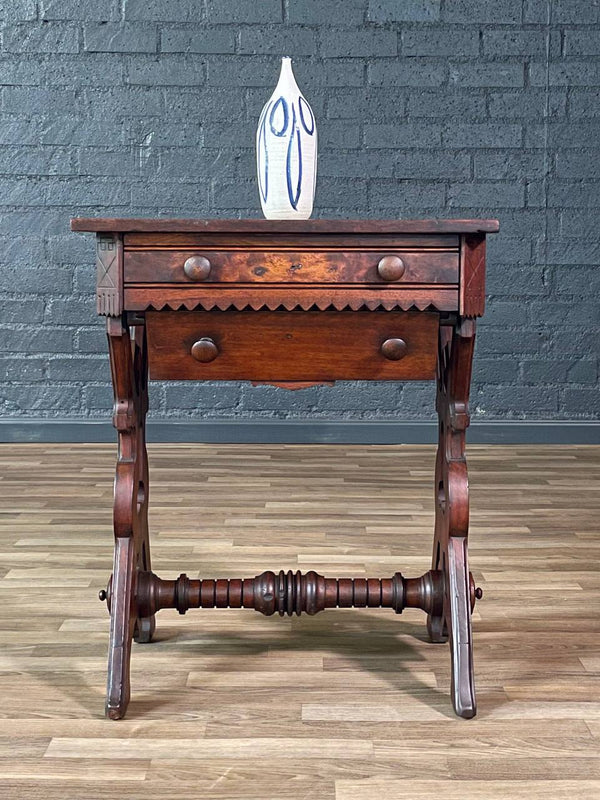 Early American Victorian Style Walnut Sewing / Work Table, c.1880’s