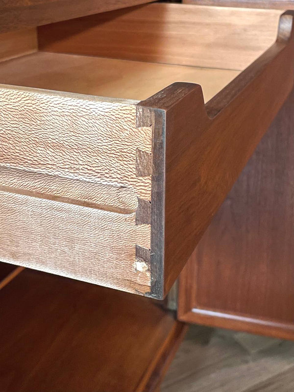 Mid-Century Modern Credenza w/ Travertine Stone & Bi-Folding Doors, c.1960’s