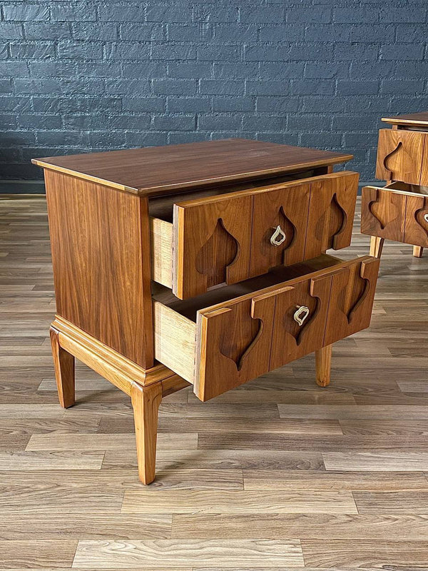 Pair of Mid-Century Modern Oak & Walnut Night Stands, c.1960’s